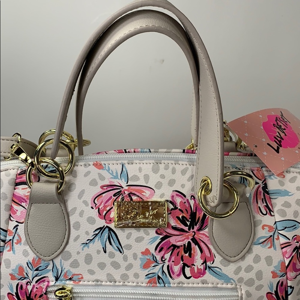 Betsey Johnson white floral satchel/crossbody. NWT - Picture 5 of 8
